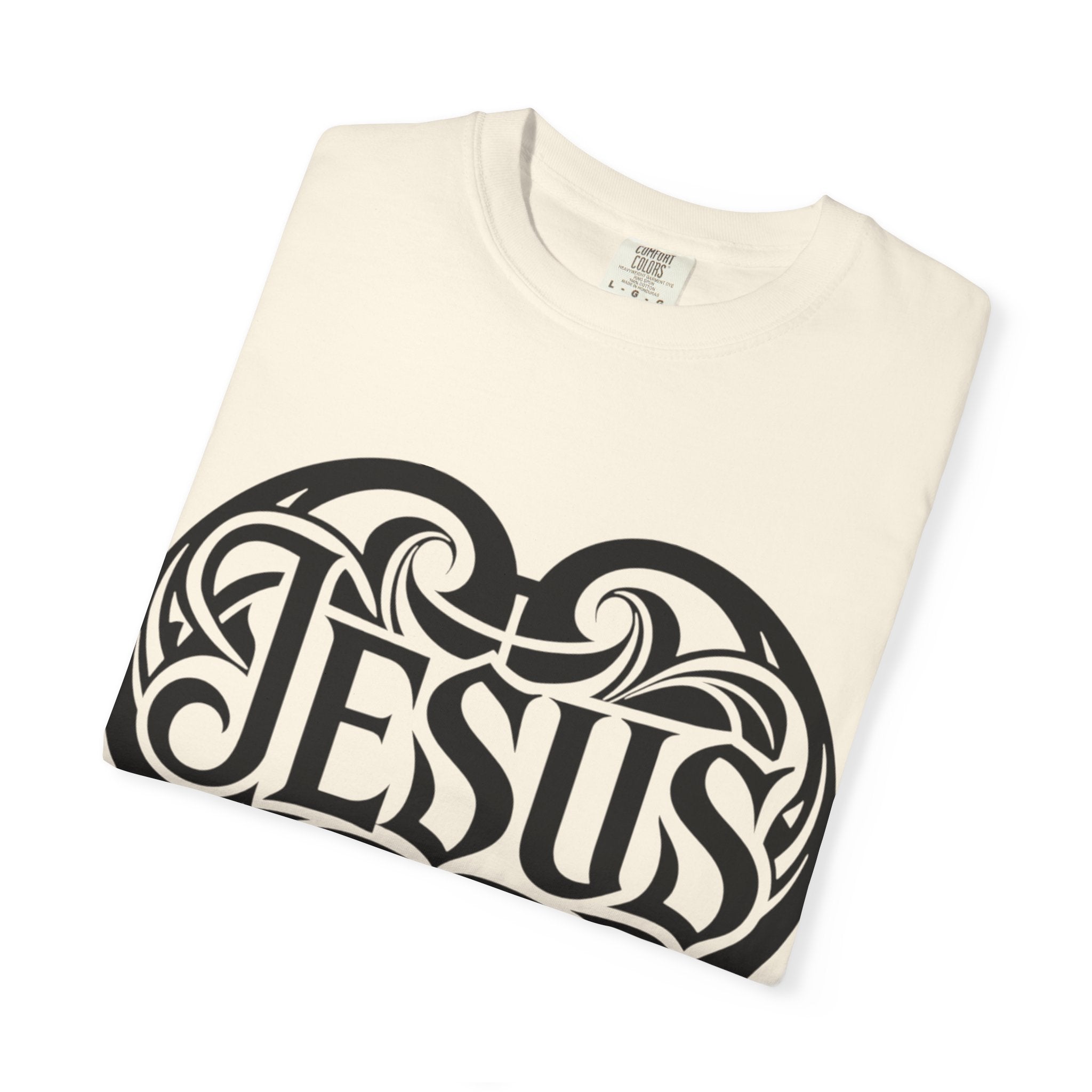 Jesus Heart T-Shirt — Tribal Script Faith Tee