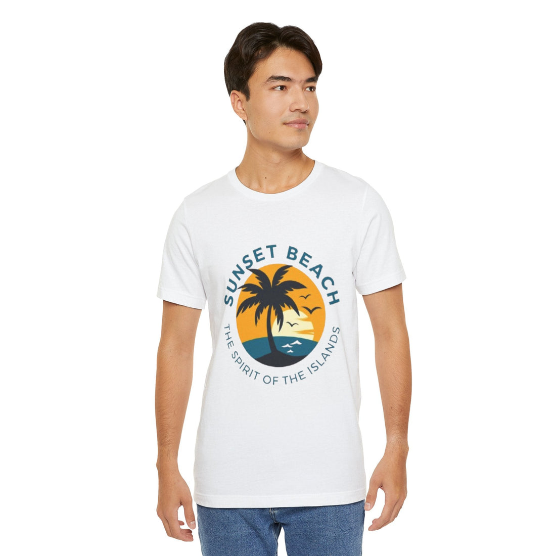 Unisex Graphic Tee - Sunset Beach Printed Tee -Eco-Friendly Gift Shirt