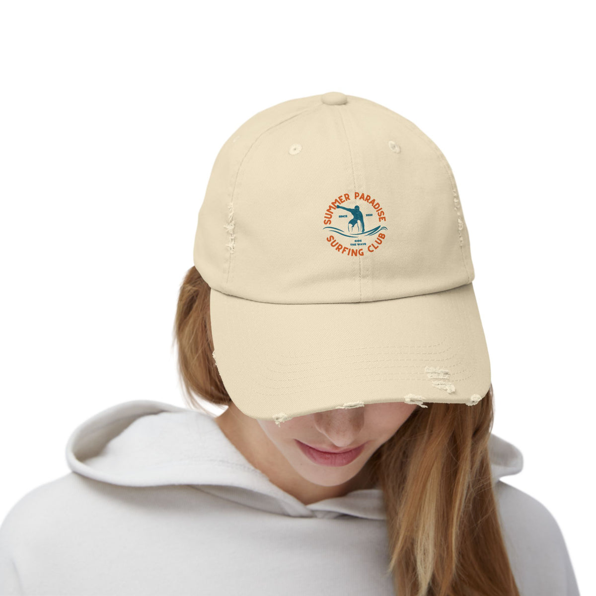 Unisex Distressed Surf Club Cap, Beach Hat, Casual Headwear, Outdoor Accessory, Gift for Surfers, Summer Style