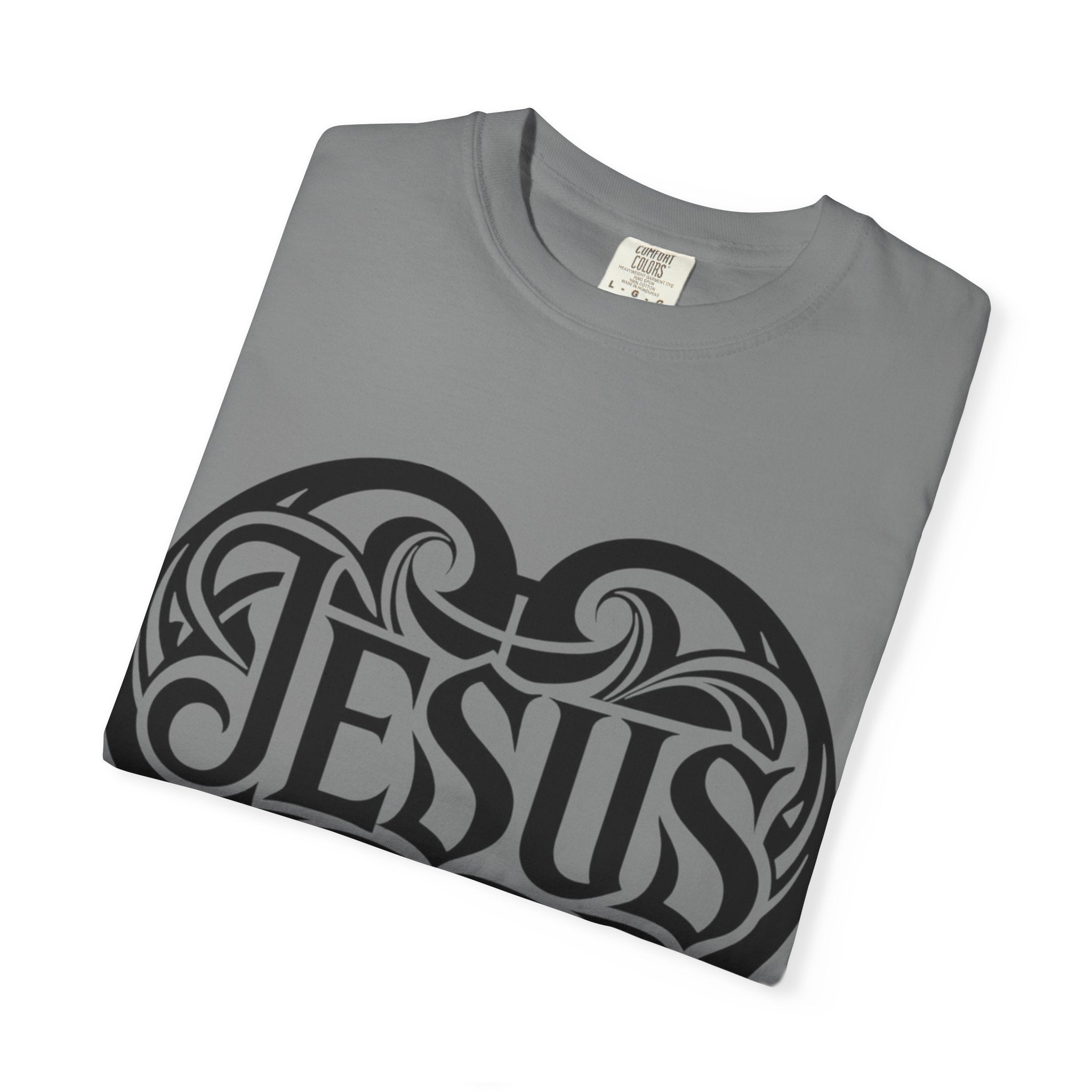 Jesus Heart T-Shirt — Tribal Script Faith Tee