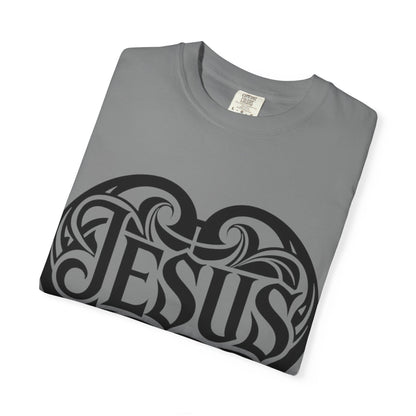 Jesus Heart T-Shirt — Tribal Script Faith Tee