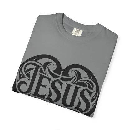 Jesus Heart T-Shirt — Tribal Script Faith Tee