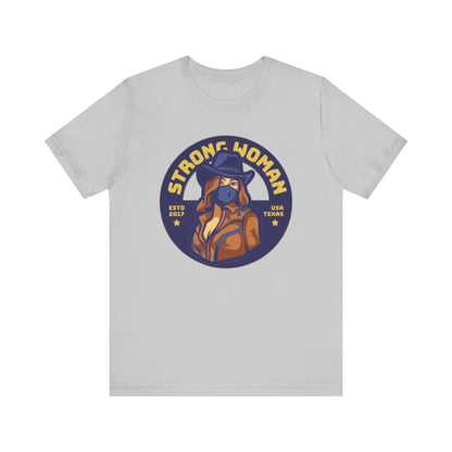 Unisex Graphic Tee - Strong Woman Printed Eco-Friendly Jersey T-Shirt.