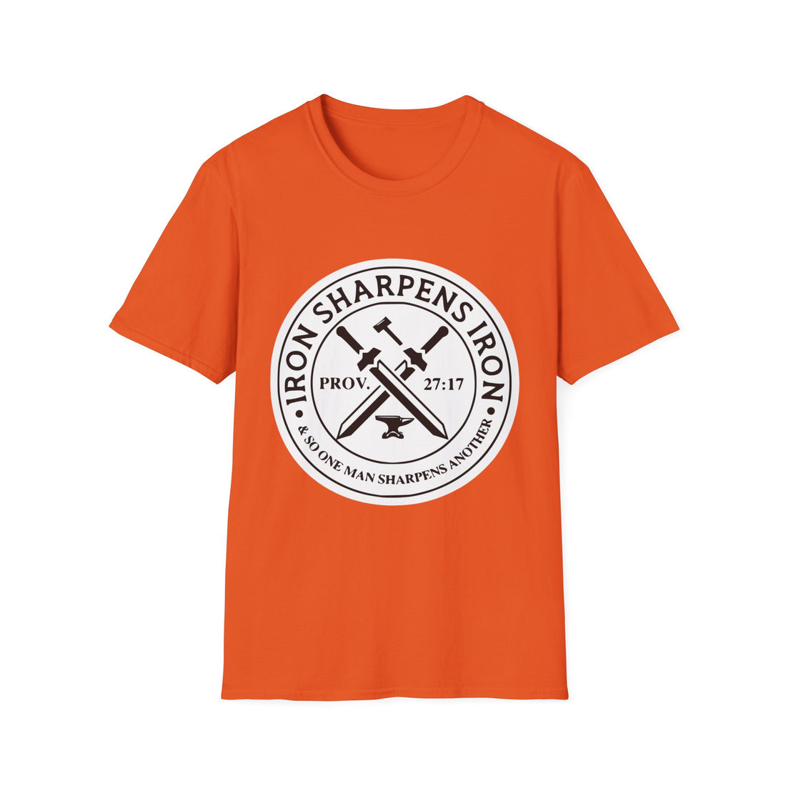 T-Shirt — "Iron Sharpens Iron" Christian Workout Tee (Prov. 27:17)