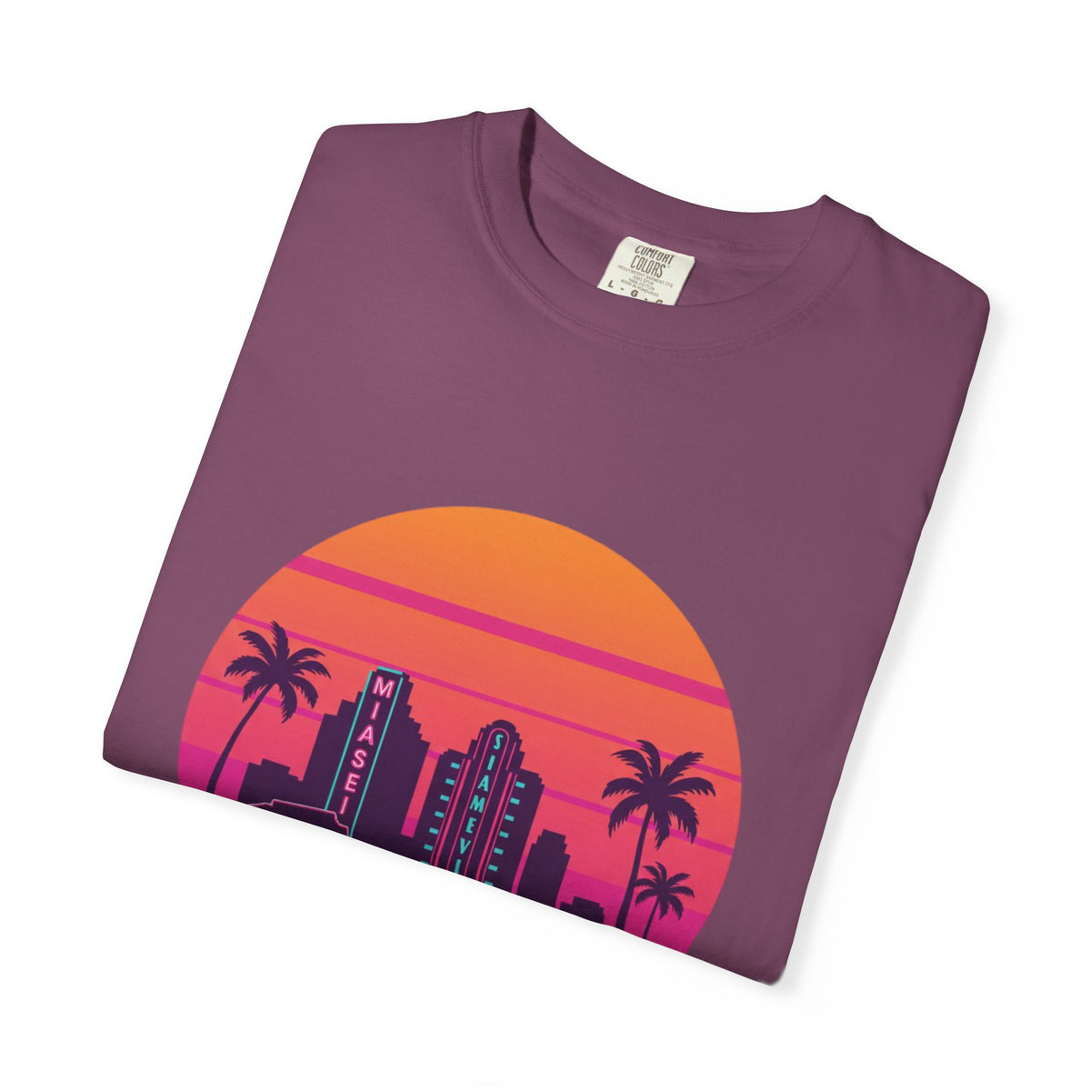 Miami Sunset Unisex T-shirt, Beachwear, Vacation Shirt, Summer Outfit, Travel Gift, Casual Streetwear