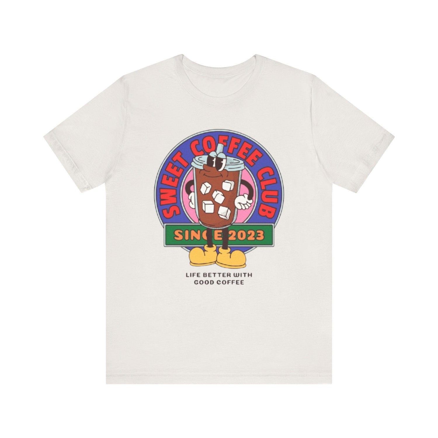 Unisex Graphic Tee - Sunset Coffee Club Printed Tee - Eco-Friendly Cas