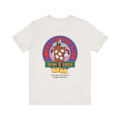 Unisex Graphic Tee - Sunset Coffee Club Printed Tee - Eco-Friendly Cas