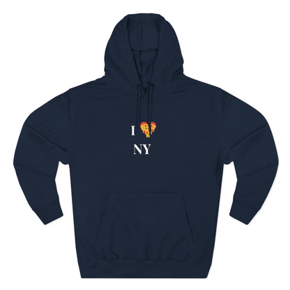 Pizza I  NY Hoodie — Cozy Grey Fleece Pullover