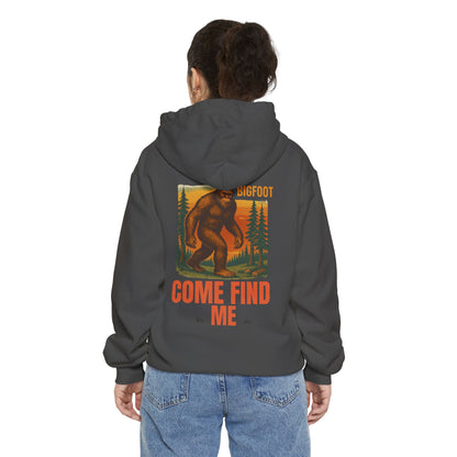 Bigfoot Come Find Me Hoodie | Unisex Garment-Dyed, Fun Wilderness Apparel, Unique Gift for Adventure Lovers, Ideal for Outdoor [...]