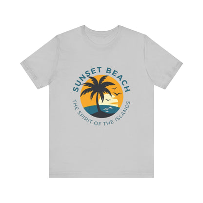 Unisex Graphic Tee - Sunset Beach Printed Tee -Eco-Friendly Gift Shirt