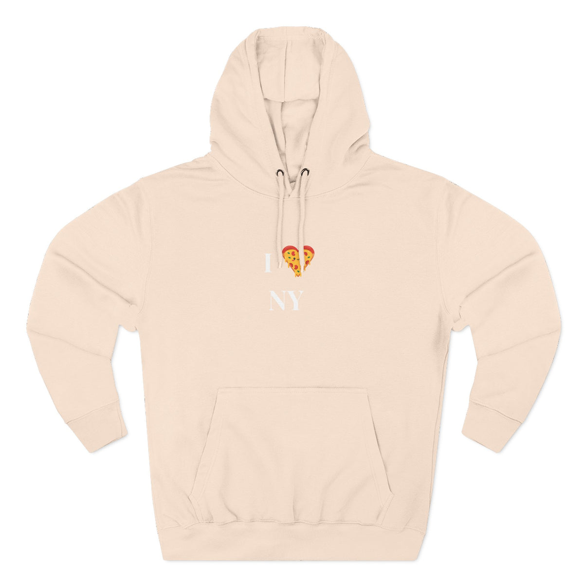 Pizza I  NY Hoodie — Cozy Grey Fleece Pullover
