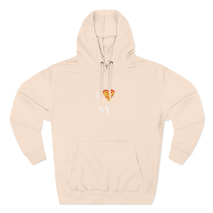 Pizza I  NY Hoodie — Cozy Grey Fleece Pullover