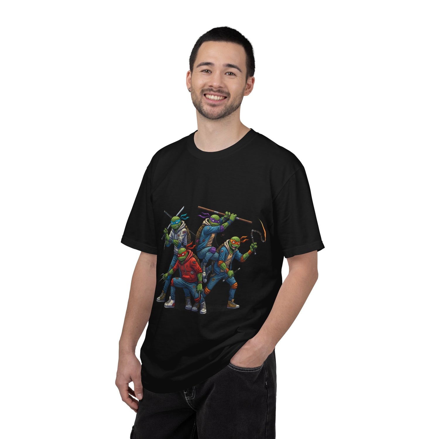 Ninja Turtle Trio T-Shirt | Retro Comic Heroes, Action Pose