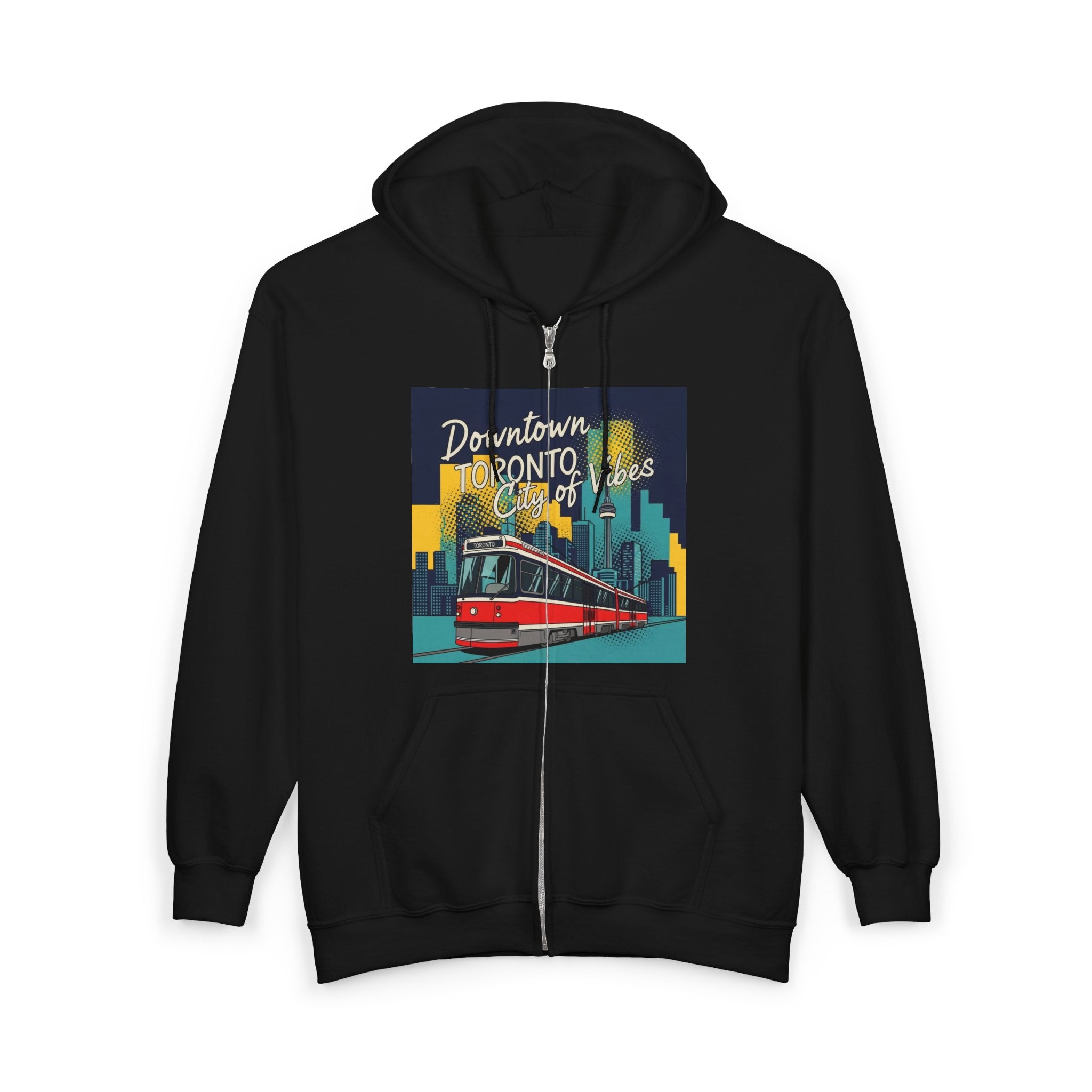 Toronto Tram Hoodie, Cozy Zip-Up Sweatshirt, City Life Apparel, Toronto [...]