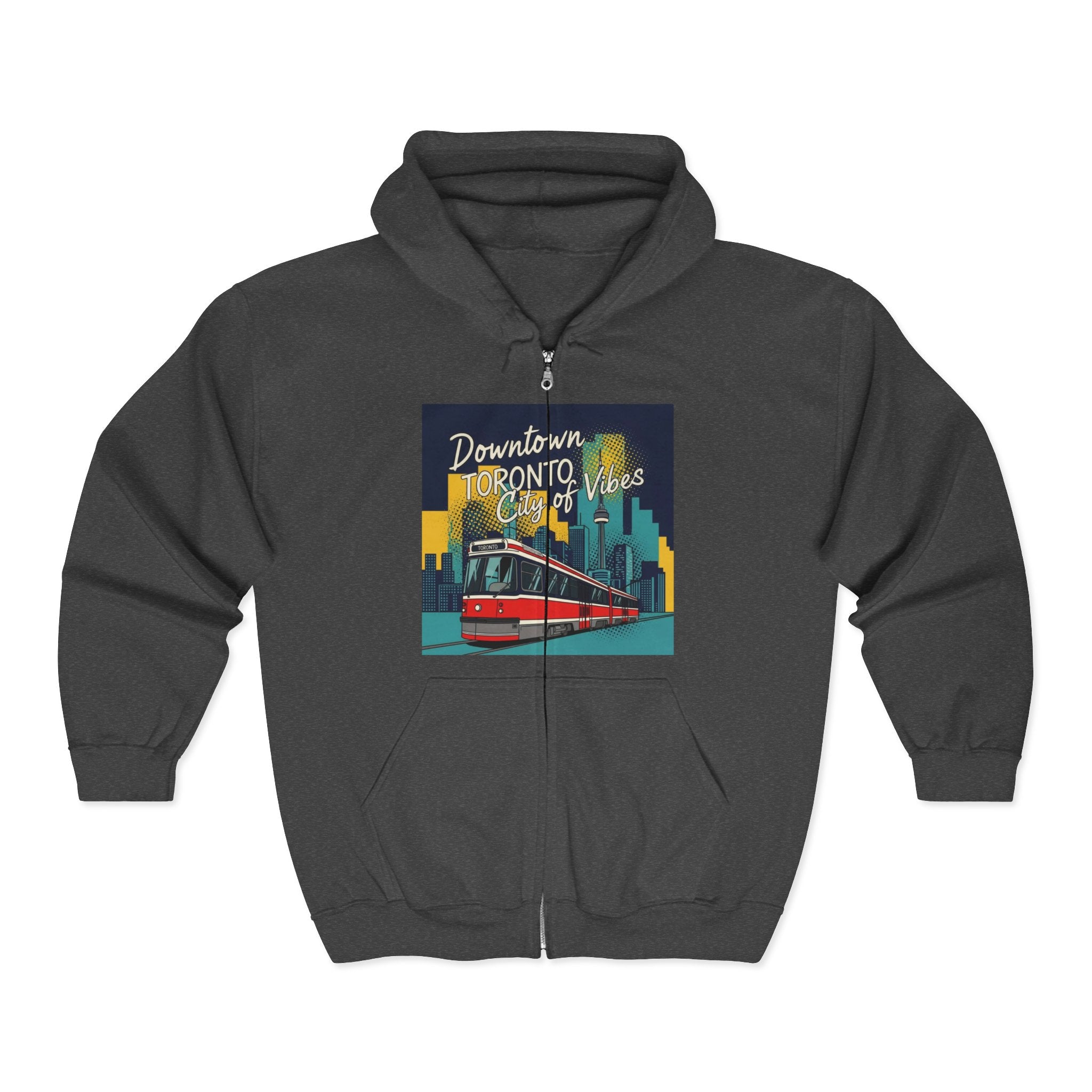 Toronto Tram Hoodie, Cozy Zip-Up Sweatshirt, City Life Apparel, Toronto [...]