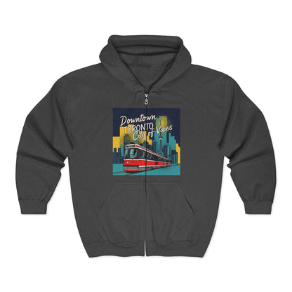 Toronto Tram Hoodie, Cozy Zip-Up Sweatshirt, City Life Apparel, Toronto [...]