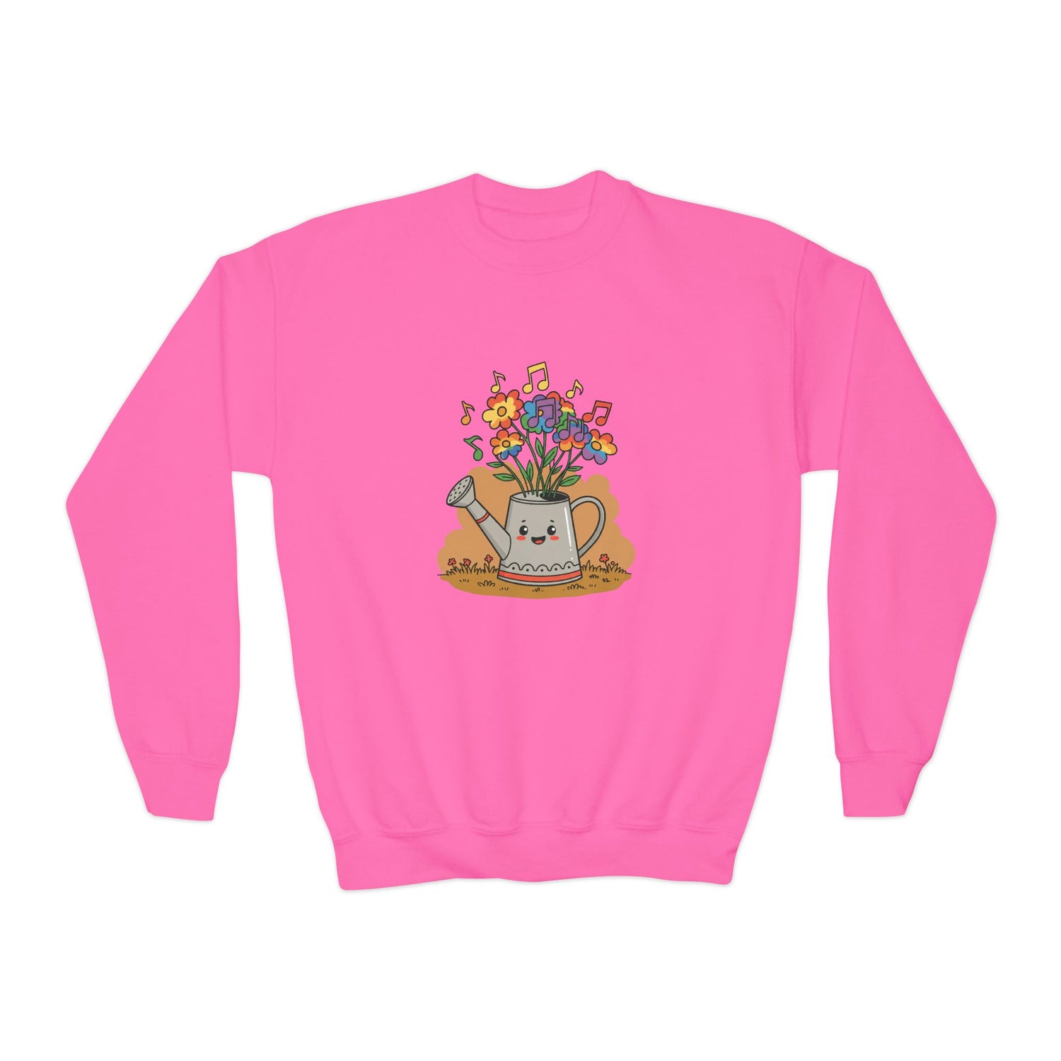 Cute Floral Music Youth Crewneck Sweatshirt