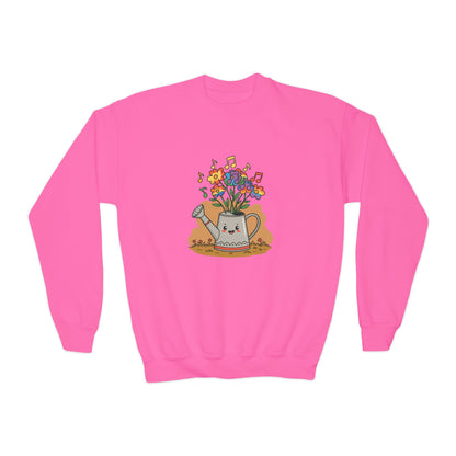 Cute Floral Music Youth Crewneck Sweatshirt