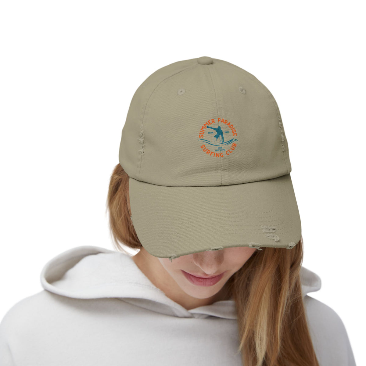 Unisex Distressed Surf Club Cap, Beach Hat, Casual Headwear, Outdoor Accessory, Gift for Surfers, Summer Style
