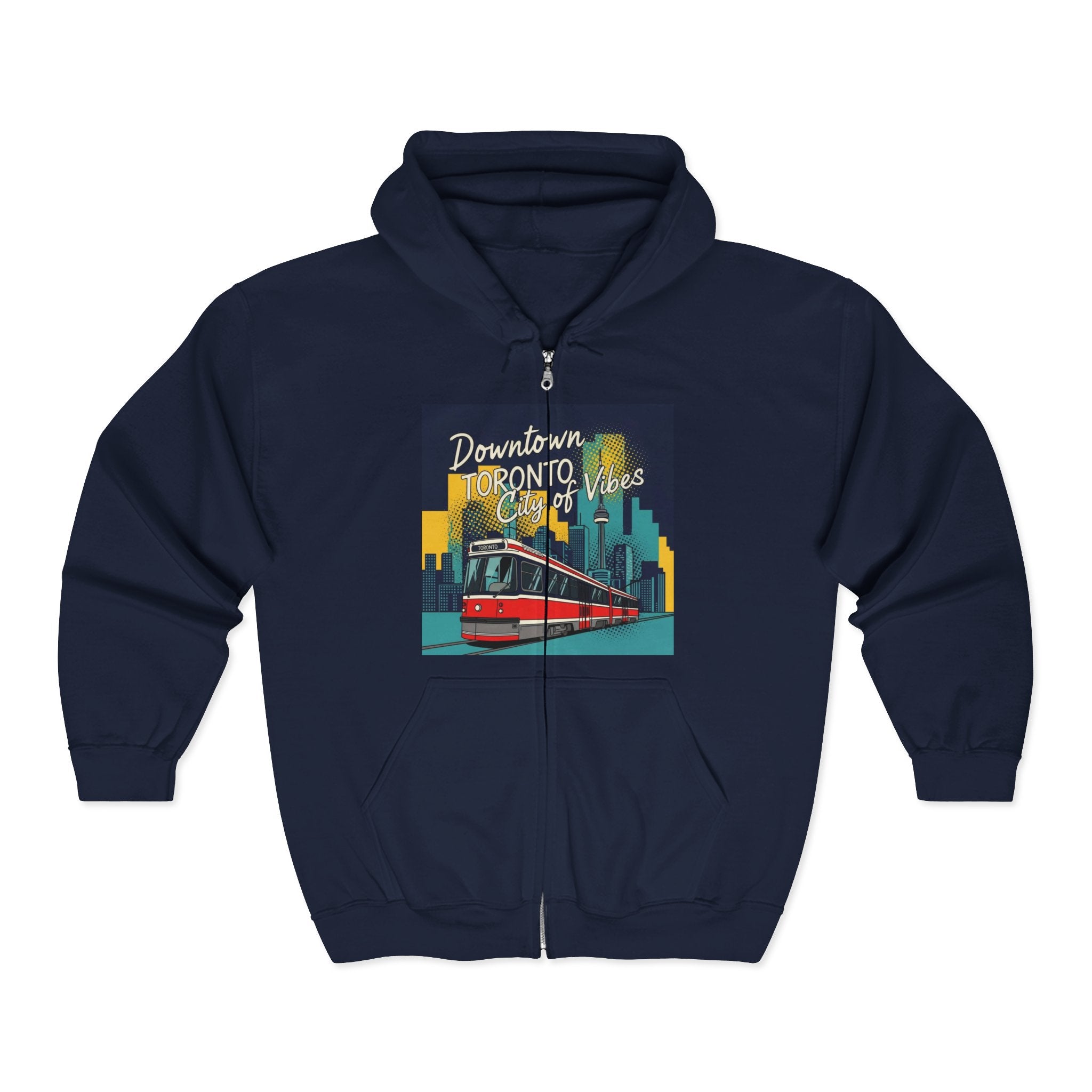 Toronto Tram Hoodie, Cozy Zip-Up Sweatshirt, City Life Apparel, Toronto [...]