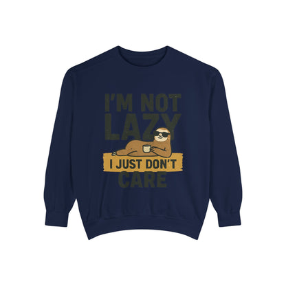 Lazy Sloth Sweatshirt - Relaxed Fit, Cozy Lounge Wear, Gift for Sloth Lovers, Funny Statement Apparel, Perfect for Relaxation Days
