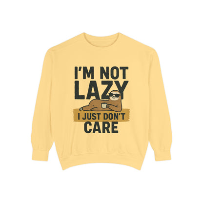 Lazy Sloth Sweatshirt - Relaxed Fit, Cozy Lounge Wear, Gift for Sloth Lovers, Funny Statement Apparel, Perfect for Relaxation Days