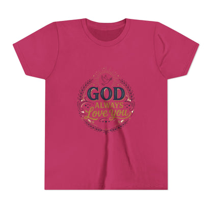 God Always Love You Youth Tee | Faith Christian Kids Shirt