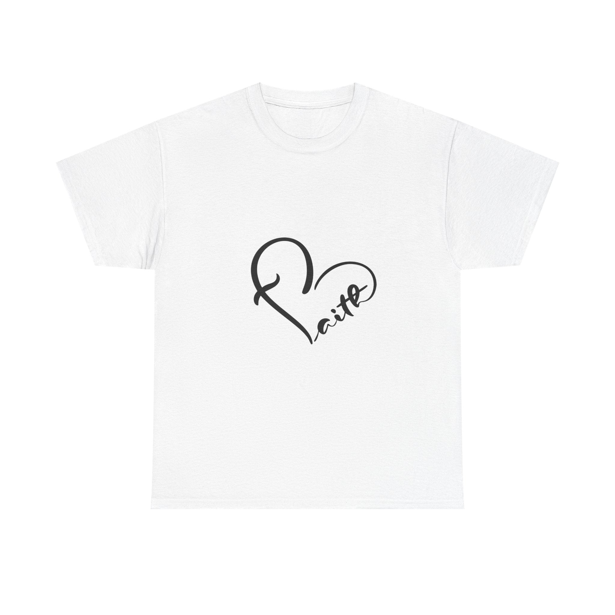 Unisex Heavy Cotton Tee - Stylish Heart Design for Love Enthusiasts