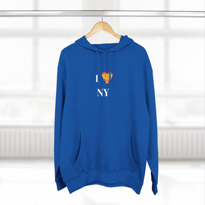 Pizza I  NY Hoodie — Cozy Grey Fleece Pullover