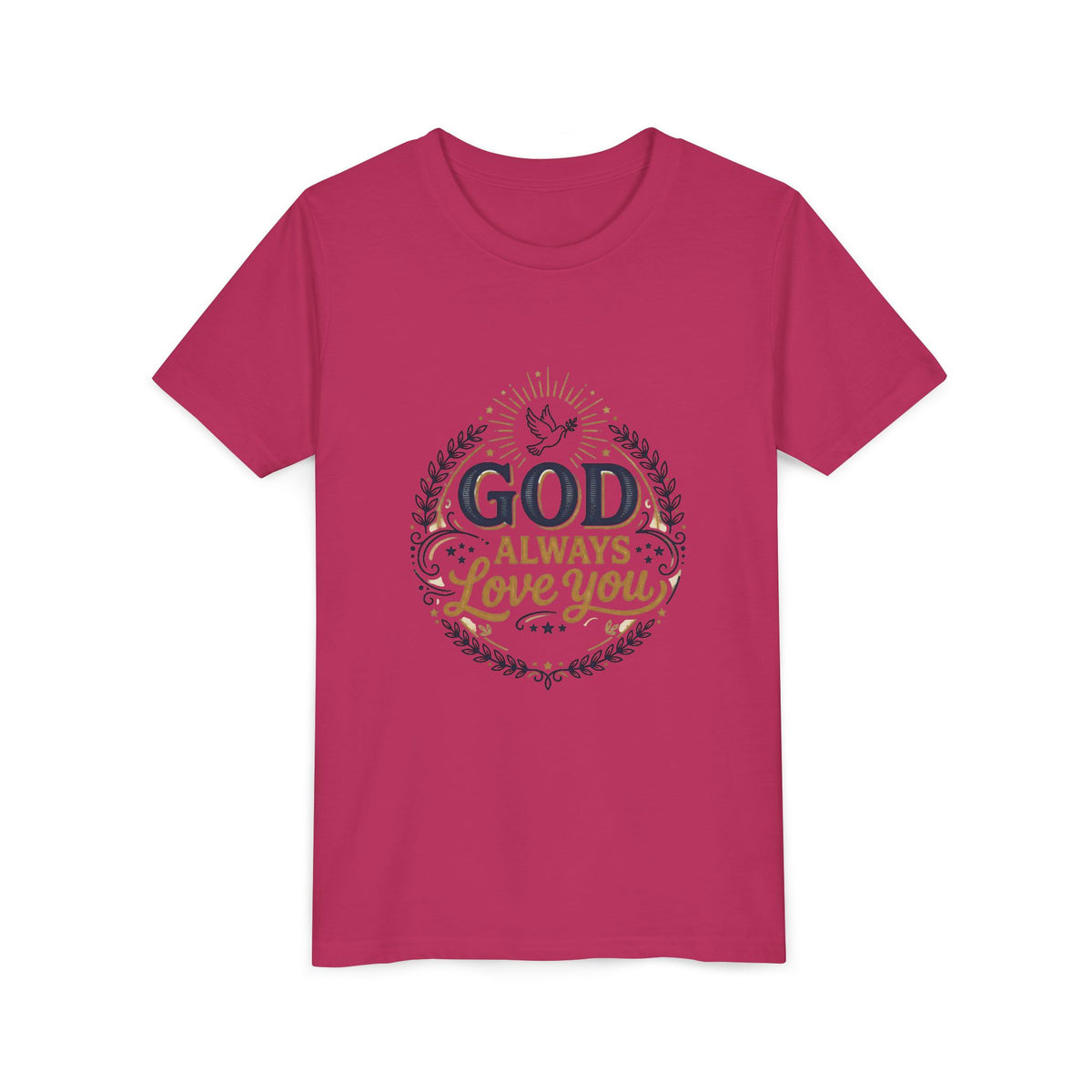God Always Love You Youth Tee | Faith Christian Kids Shirt
