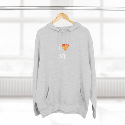 Pizza I  NY Hoodie — Cozy Grey Fleece Pullover