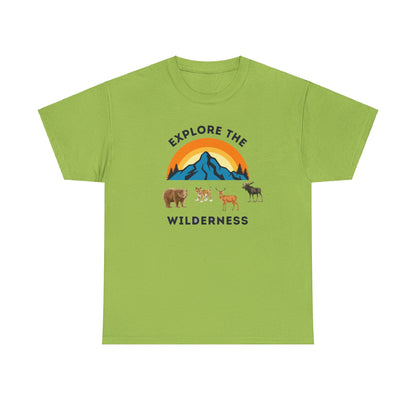 Explore The Wilderness Printed Unisex Tee - Casual Wear Graphic Shirt - Mens/Womens Top - Unique comfort Tee - Gift - Festival Apparel
