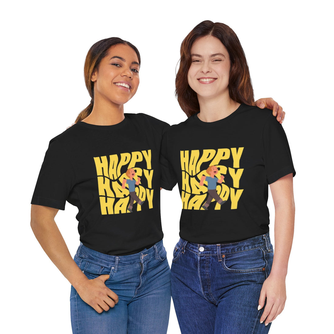 Unisex Graphic Tee - Happy Printed Tee - Eco-Friendly Jersey Tee  Gift