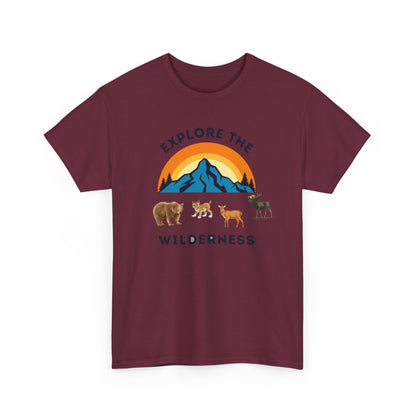 Explore The Wilderness Printed Unisex Tee - Casual Wear Graphic Shirt - Mens/Womens Top - Unique comfort Tee - Gift - Festival Apparel