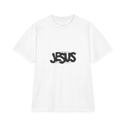 Unisex Jesus Graphic Drop-Shoulder T-Shirt for Casual Style