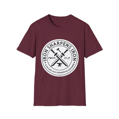 T-Shirt — "Iron Sharpens Iron" Christian Workout Tee (Prov. 27:17)