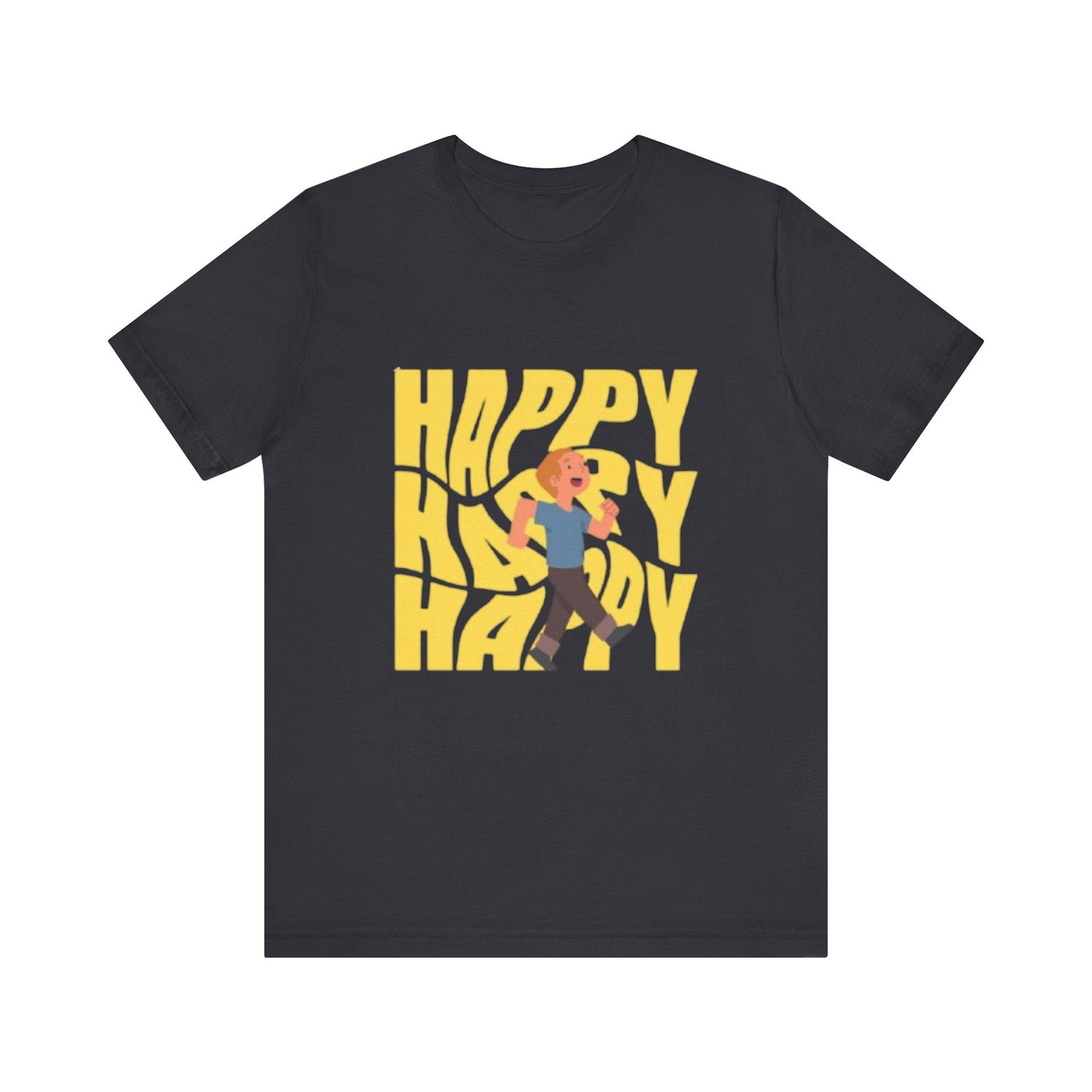 Unisex Graphic Tee - Happy Printed Tee - Eco-Friendly Jersey Tee  Gift