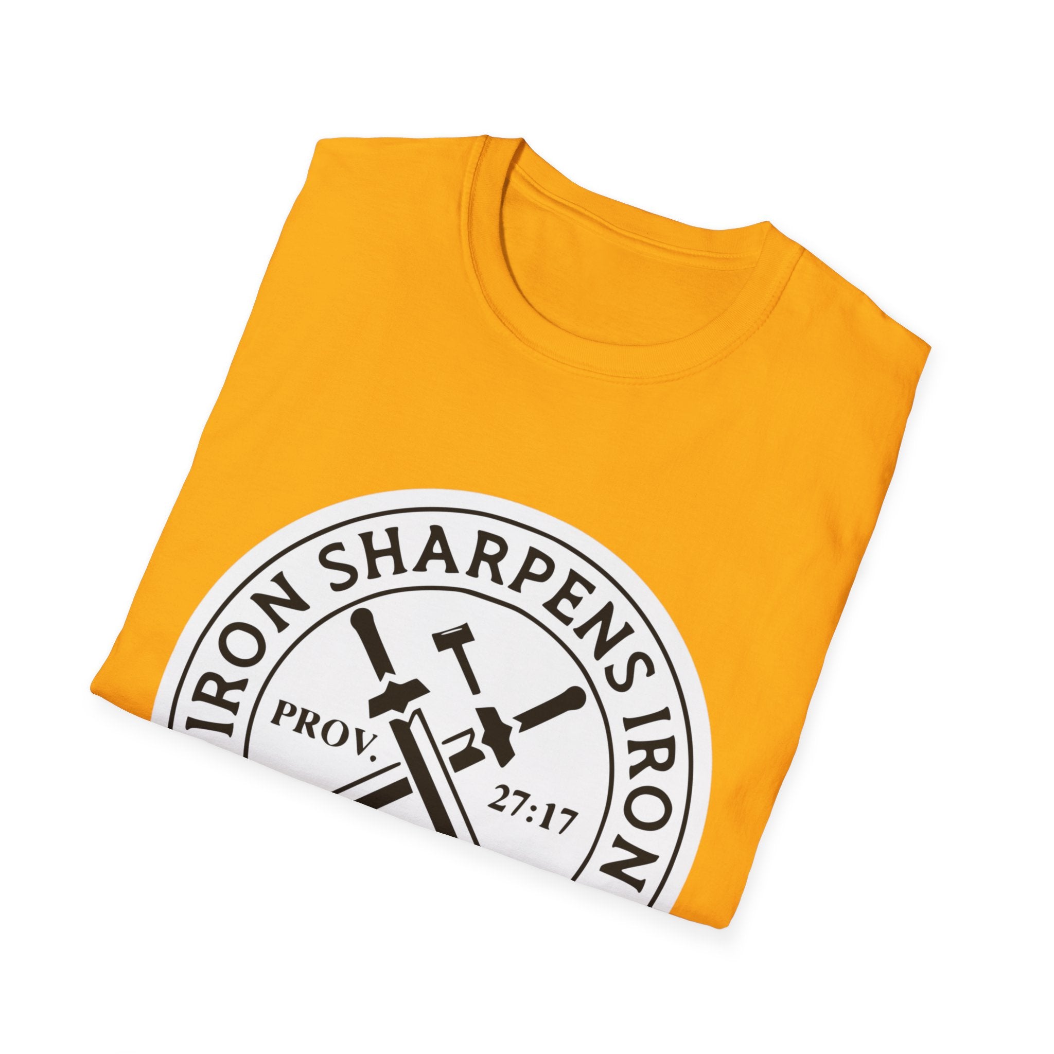 T-Shirt — "Iron Sharpens Iron" Christian Workout Tee (Prov. 27:17)