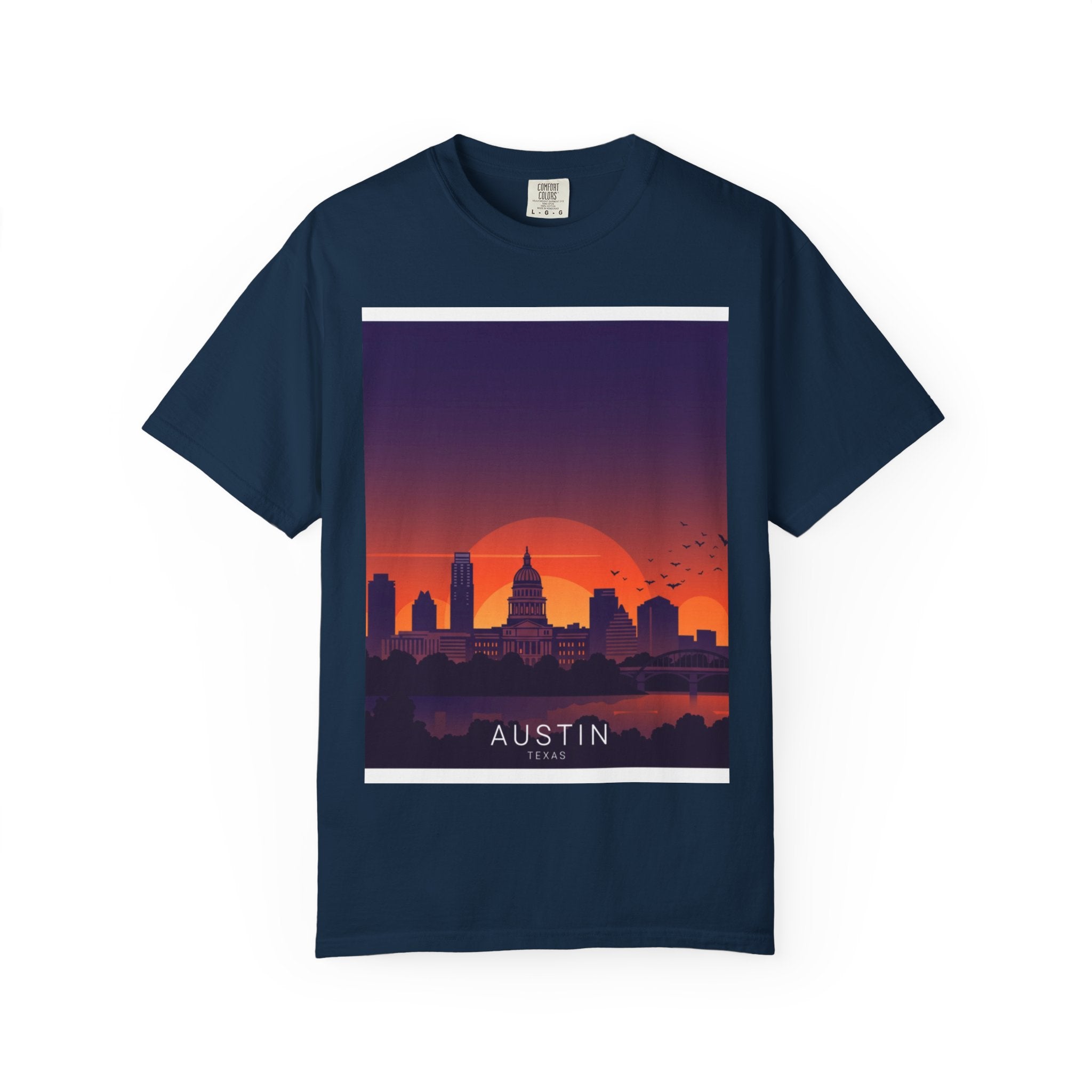 Austin Skyline Sunset T-Shirt — Retro Cityscape Graphic Tee