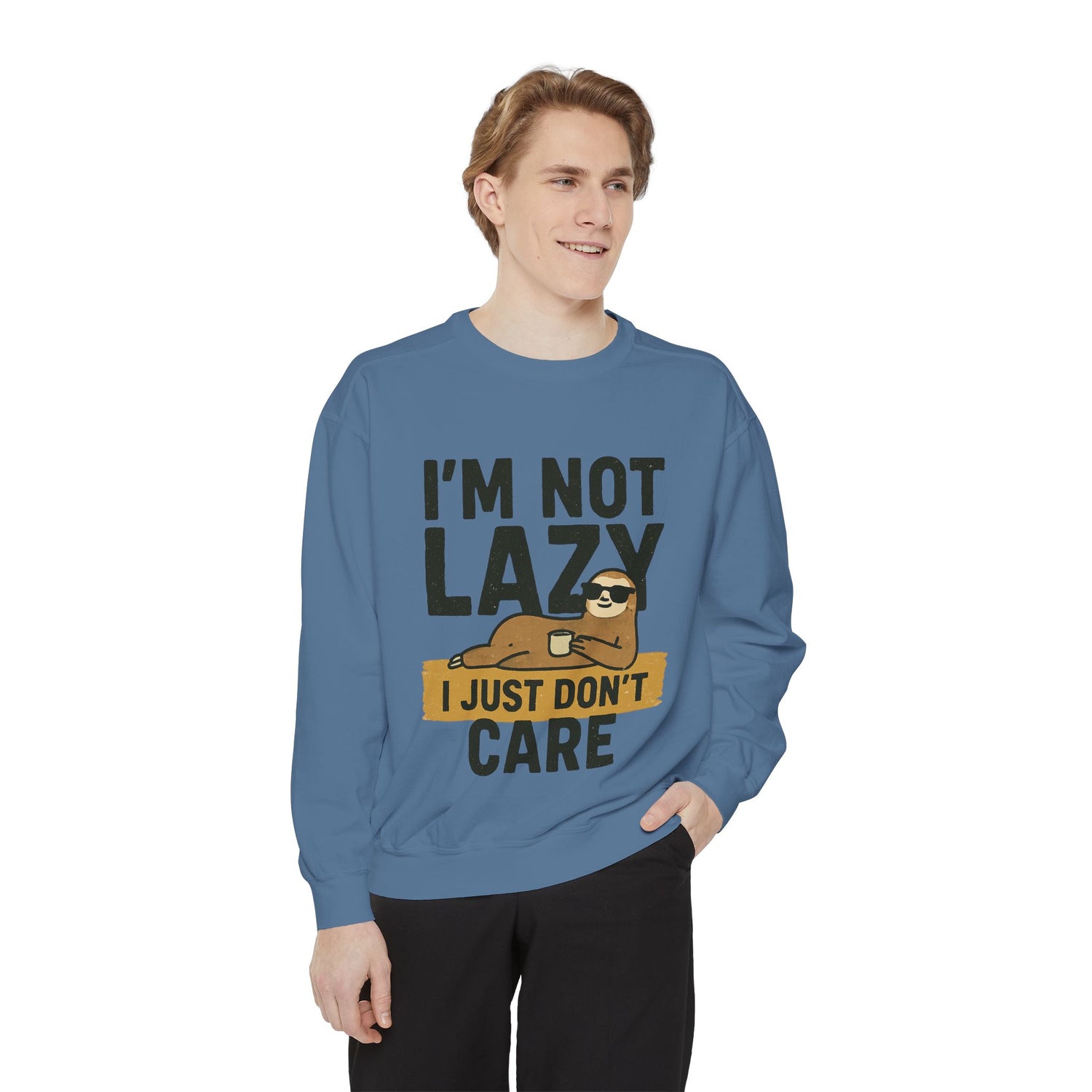 Lazy Sloth Sweatshirt - Relaxed Fit, Cozy Lounge Wear, Gift for Sloth Lovers, Funny Statement Apparel, Perfect for Relaxation Days