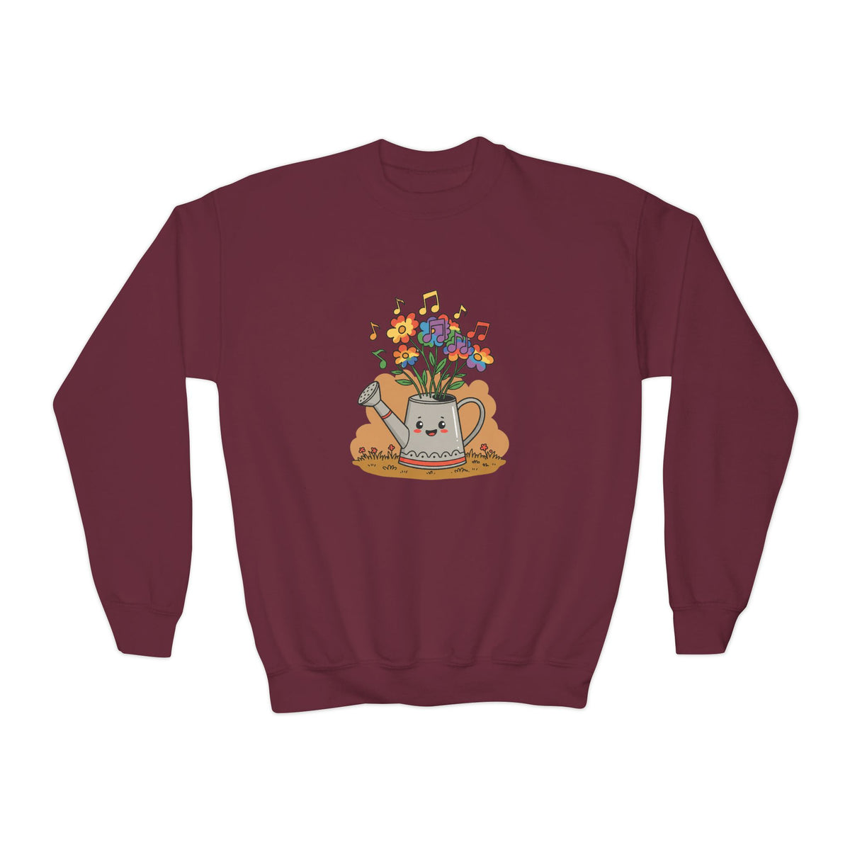 Cute Floral Music Youth Crewneck Sweatshirt