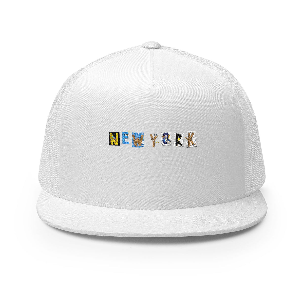 Embroidered New York 5 Panel Trucker Cap - Casual Style for City Lovers