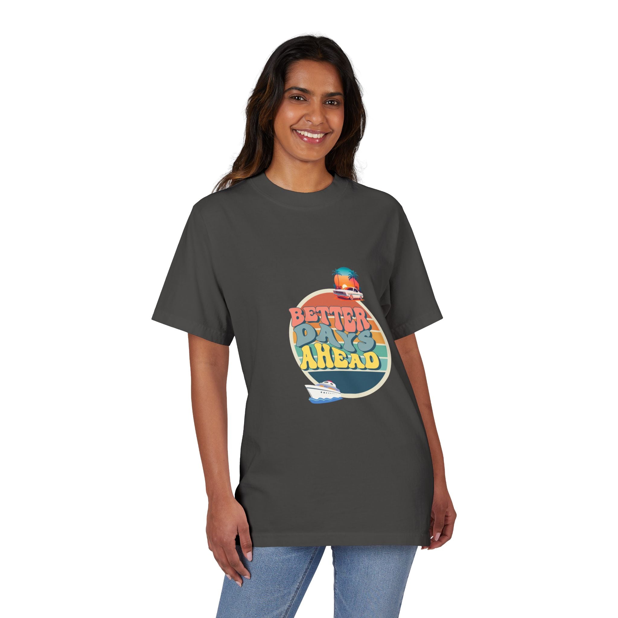 Better Days Ahead Unisex Garment-Dyed Drop-Shoulder T-Shirt