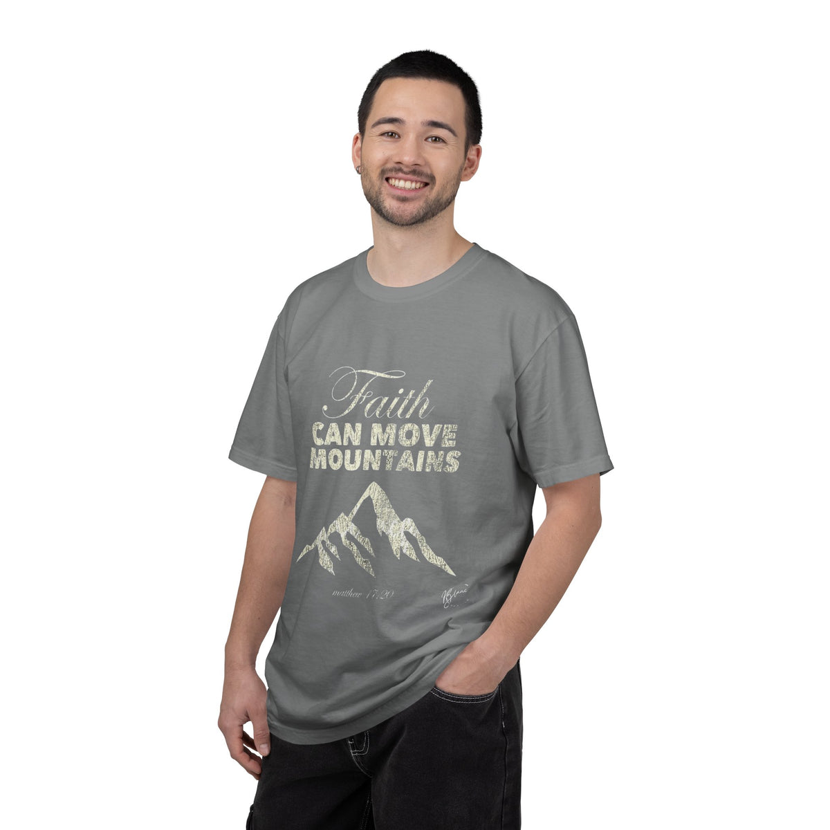Faith Can Move Mountains T-Shirt — Inspirational Mountain Graphic Tee