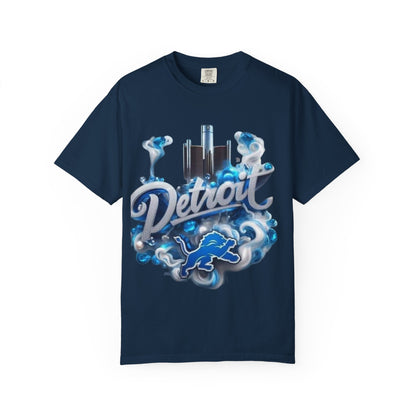 Detroit Skyline Lions T-Shirt — Retro Motor City Graphic Tee