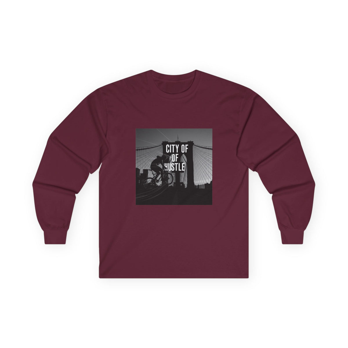 City of Hustle Long Sleeve Tee — Vintage Bridge Photo Graphic