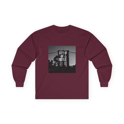 City of Hustle Long Sleeve Tee — Vintage Bridge Photo Graphic