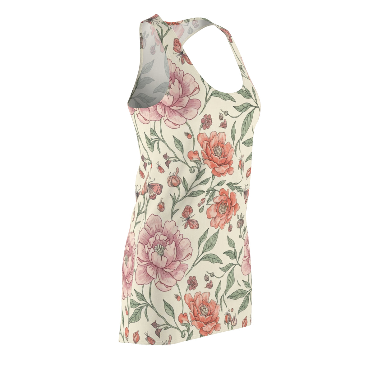 Floral Racerback Dress — Pink Peony Bouquet AOP