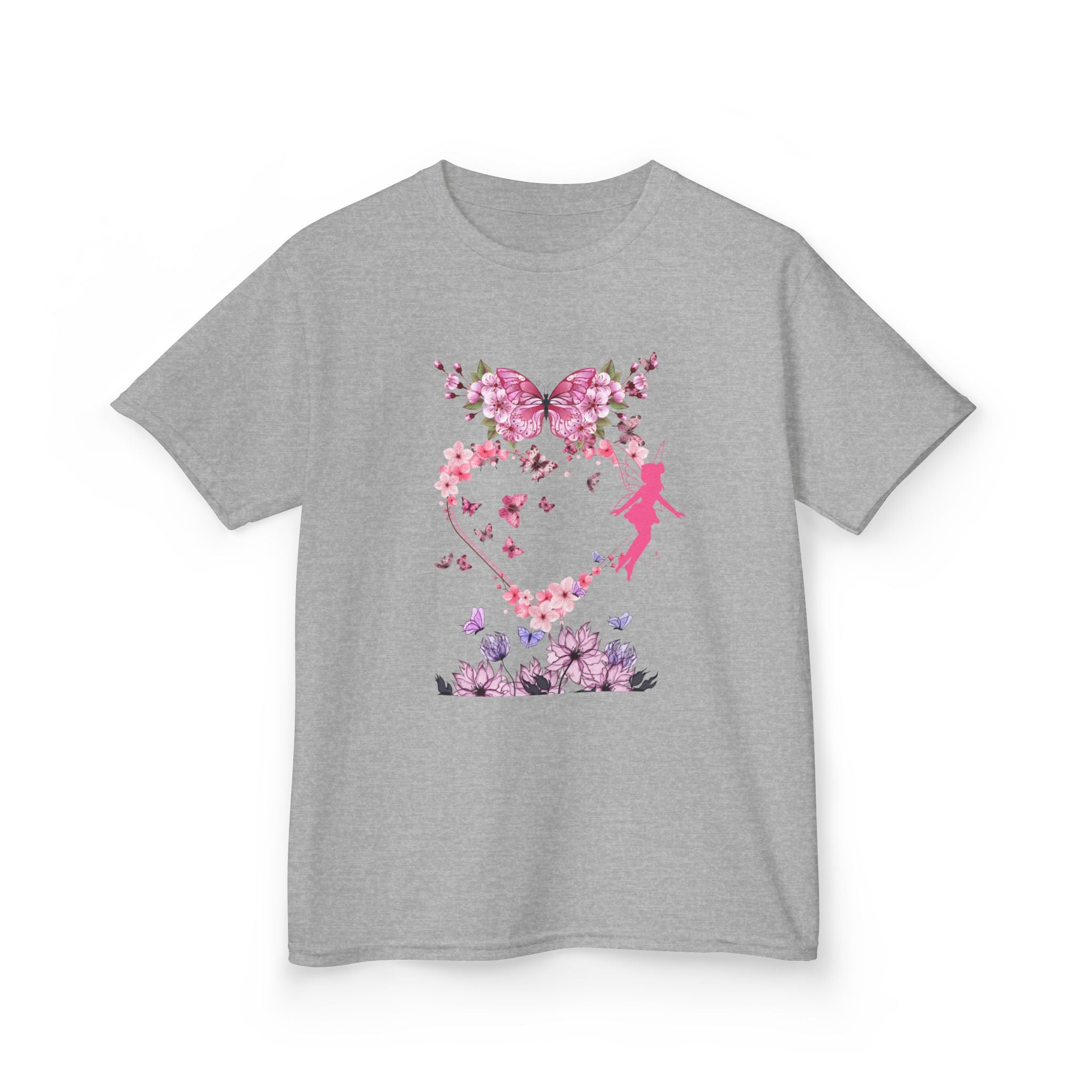 Floral Heart Kids Tee | Cute Floral T-Shirt for Kids, Gift for Birthdays, Spring Outfit, Family Photos, Casual Wear