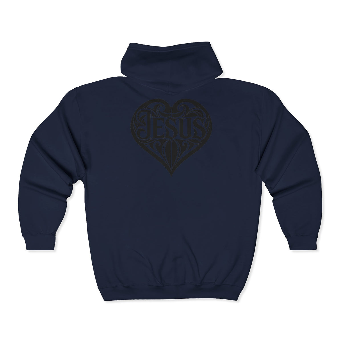 Heart Dagger Zip Hoodie – Gothic Heartline Full-Zip Sweatshirt